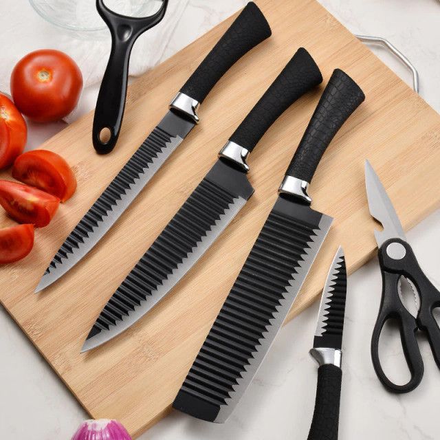 6-Piece Corrugated Kitchen Knife Set – Versatile, Sharp & Stylish for Everyday Cooking