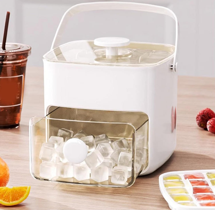 One Press Ice Cube Maker with Lid & Silicone Mold – Easy, Mess-Free Ice Every Time!