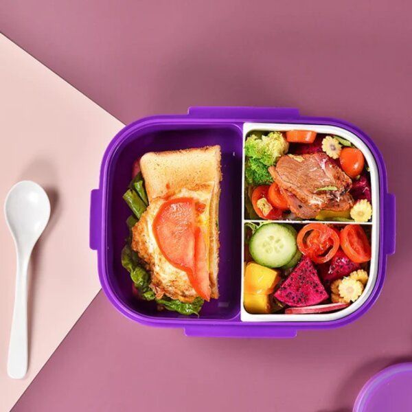HEY LIFE! Lunch Box & Bottle Set – Vibrant Purple