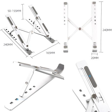 Adjustable Aluminum Laptop Stand – Portable, Foldable & Ergonomic