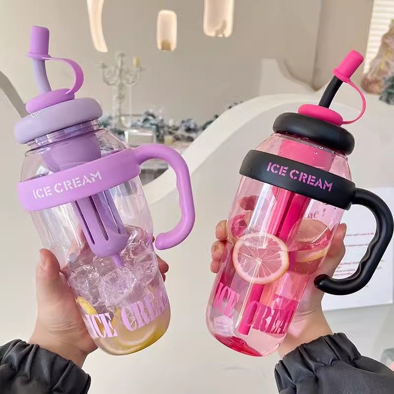 1200ml Reusable Plastic Water Bottle with Handle – Durable & Portable